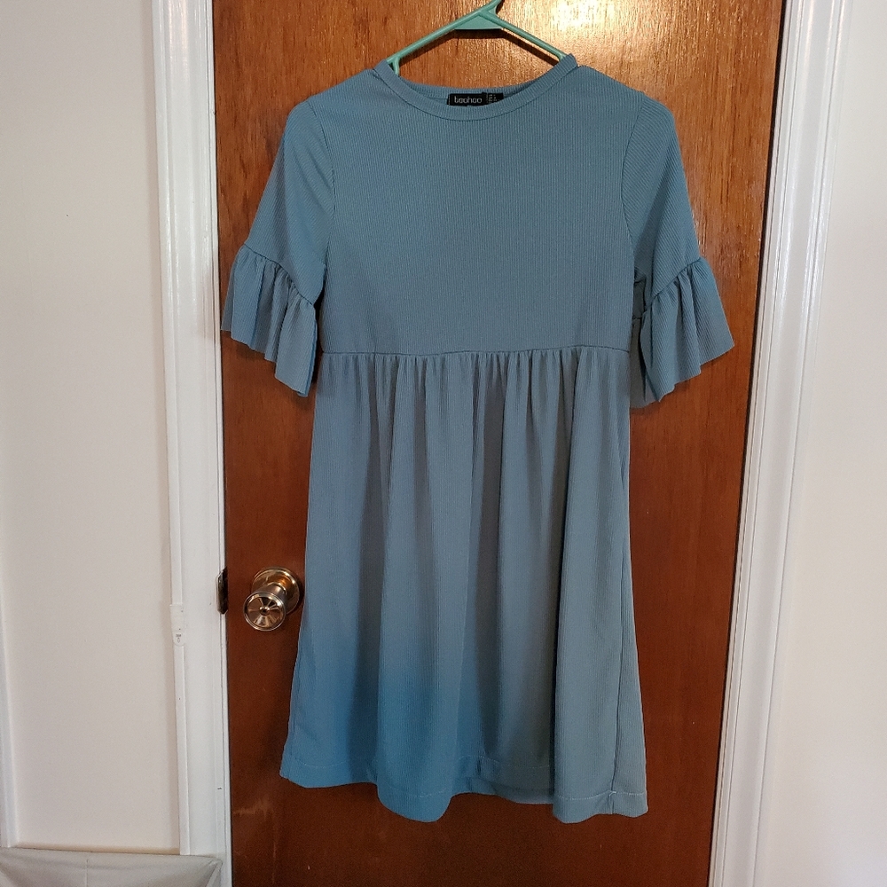 Blue peasant dress